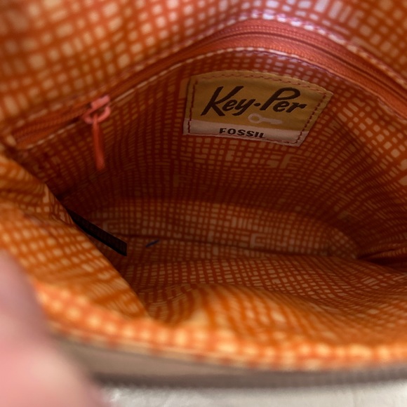 FOSSIL ladybug print coated canvas crossbody bag purse - Picture 4 of 10